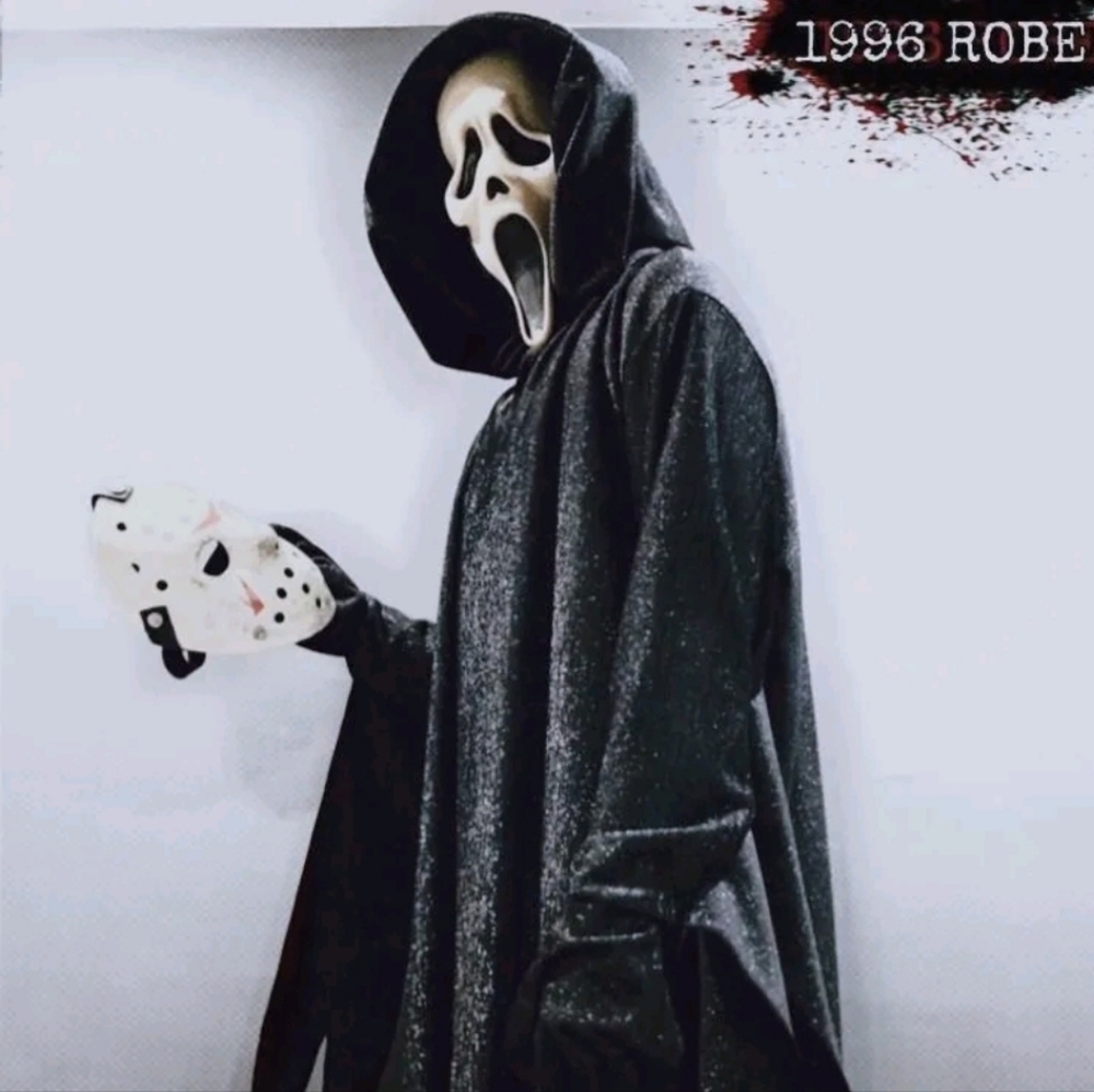 Ghostface Scream 25th Anniversary Halloween Costume + Mask and Gloves Sparkly!